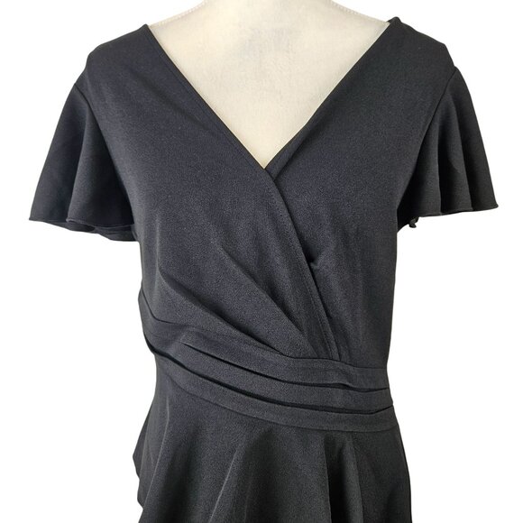 Vfshow Elegant Black Women's Evening Dress Ruffled Peplum & Flounce Size Large - Picture 6 of 13